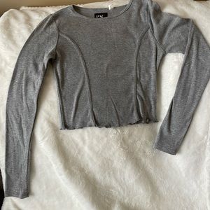 Gray long sleeve crop shirt